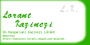 lorant kazinczi business card